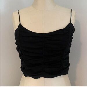 Elegant Black Ruched Women's Top